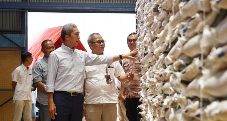 Wakil Walikota Bogor, Dedie A Rachim tinjau beras di Bulog Dramaga