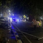 Mobil BRV tabrak tiang dekat samping Istana dan depan kantor balaikota Bogor