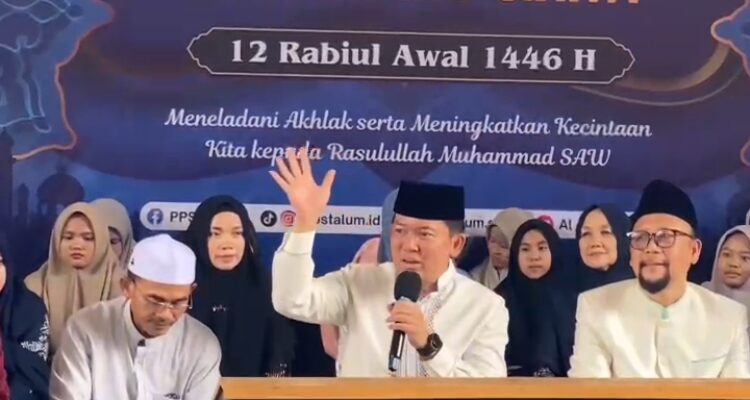 Dokter Rayendra saat menghadiri acara maulid nabi muhammad SAW di Ponpe Al-UM Pagentongan