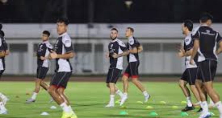 Latihan perdana timnas Indonesia di lapangan ABC senayan Jakarta. Latihan ini dilakukan jelang pertandingan Indonesia Versus Australia pada 10 September 2024