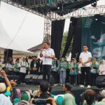 Pasangan Calon nomor urut 5 Dokter Rayendra dan Eka Maulana saat melakukan kampanye akbar di Lapangan Semeru, Bopgor Barat, Kota Bogor pada jumat 22 November 2024