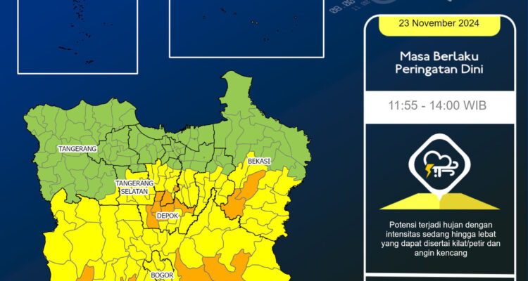 Gambar peringatan dini cuaca di Jabodetabek