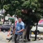 Seorang pria melakukan aksi premanisme di wilayah Kota Bogor