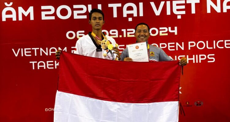 Dua Personil Polresta Bogor Kota Meraih medali emas dalam kejuaraan Asian Open Police Taekwondo Championship di Quang Ninh, Vietnam