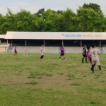 Para pemain bola saat menggunakan lapangan Bola Stadion Gor pajajaran Kota Bogor