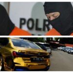 foto ilustrasi tersangka pembunuhan Remaja FA 16 dan barangbukti bmw emas viral