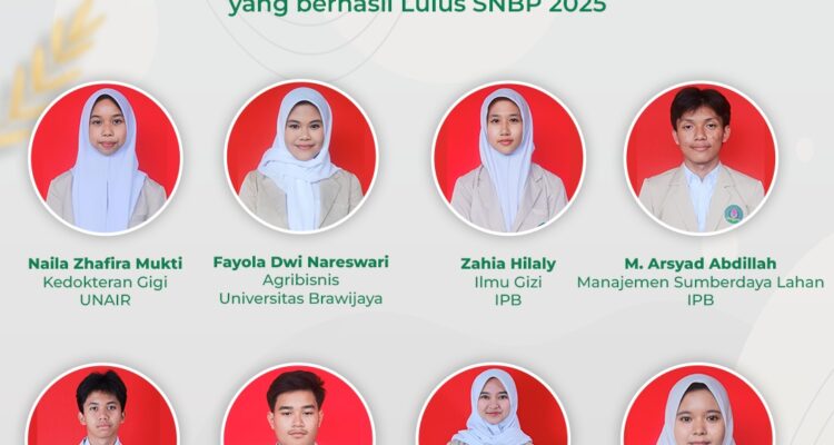 Daftar siswa-siswinya dalam Seleksi Nasional Berdasarkan Prestasi (SNBP) 2025 serta jalur International Undergraduate Program (IUP)