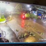 pohon tumbang menimpa pengendara motor di Jalan Raya Mercedes Benz, tepatnya di depan PT Novel, Desa Tlajung Udik, Kecamatan Gunung Putri, Kabupaten Bogor, pada Jumat malam, 25 April 2025.