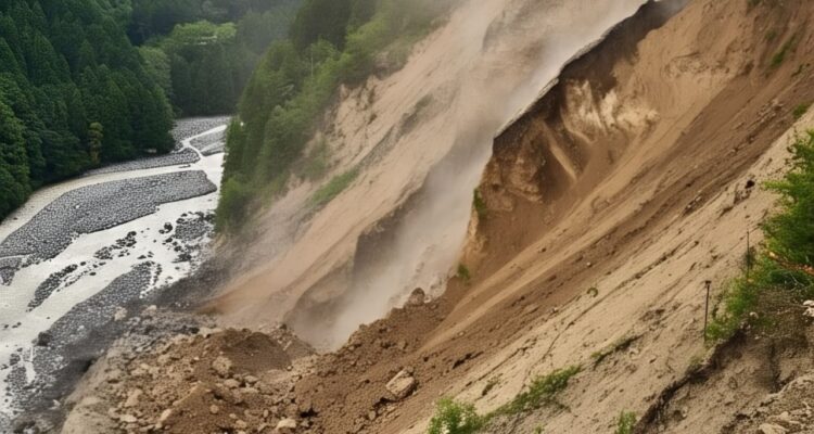 Ilustrasi longsor, Foto Meta AI