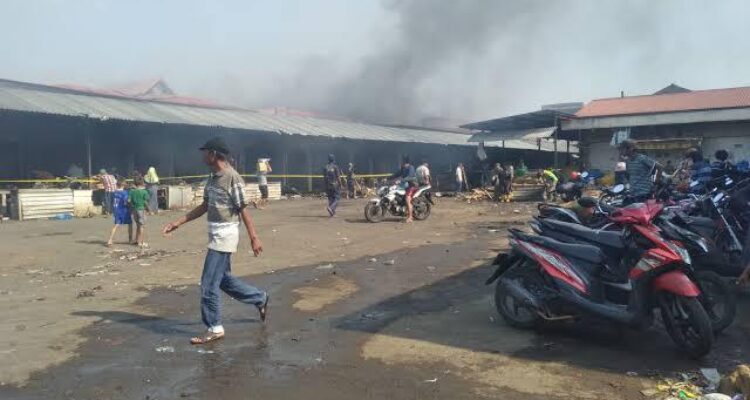 Kondisi Pasar Leuwiliang Bogor saat kebakaran