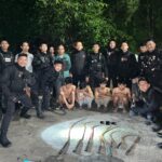 Polsek Bogor Tengah saat mengamankan sejumlah pemuda gengster dan senjata tajam yang akan digunakan untuk tawuran, Foto/ Polresta Bogor Kota