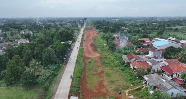 Situasi terkini pembangunan Jalan Bomang, Foto/Diskominfo Kabupaten Bogor
