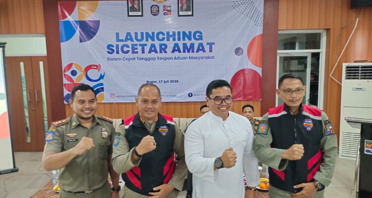 Satpol PP Kota Bogor bersama Asisten Pemerintahan dan Kesejahteraan saat meluncurkan Tim “Sicetar Amat”, Foto/Istimewa