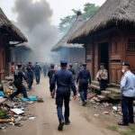 Ilustrasi gambar keributan bersenjata tajam terjadi di Desa Bantarsari, Kecamatan Rancabungur, Kabupaten Bogor, pada Minggu dini hari 27 Juli 2025, foto/meta Ai
