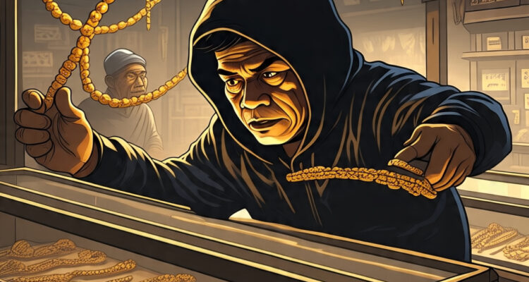 Ilustrasi Pencurian emas, Foto/Meta Ai