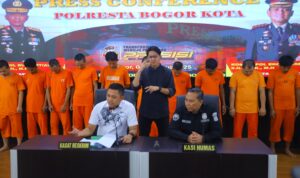 Polresta Bogor Kota saat menggelar press rilis soal Curanmor, Foto/Humas Polresta Bogor Kota
