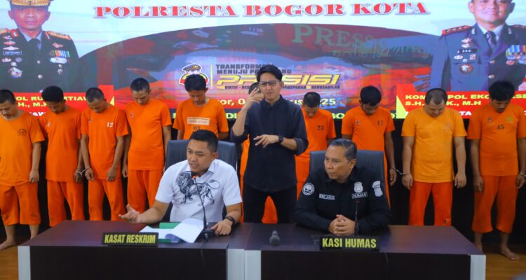 Polresta Bogor Kota saat menggelar press rilis soal Curanmor, Foto/Humas Polresta Bogor Kota