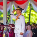 Wali kota Bogor, Dedie A Rachim saat melakukan upacara di lapangan sempur Bogor, Foto/Diskominfo Kota Bogor