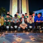 Wakil Wali Kota Bogor, Jenal Muttaqin bersama tokoh pemuda melaksanakan doa bersama di Tugu Kujang Bogor, Foto/Diskominfo Kota Bogor