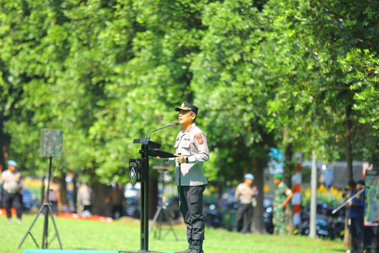 Kapolresta Bogor Kota Kombes Pol Eko Prasetyo, memimpin langsung jalannya apel, Foto/Humas Polresta Bogor Kota