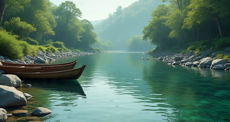 Ilustrasi gambar air dan sungai, Foto/Meta Ai