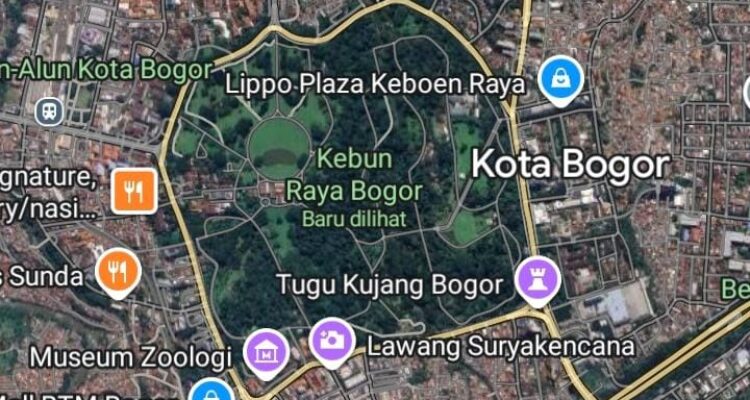 Kebun raya bogor saat ada di Google Maps, Foto/Screenshot
