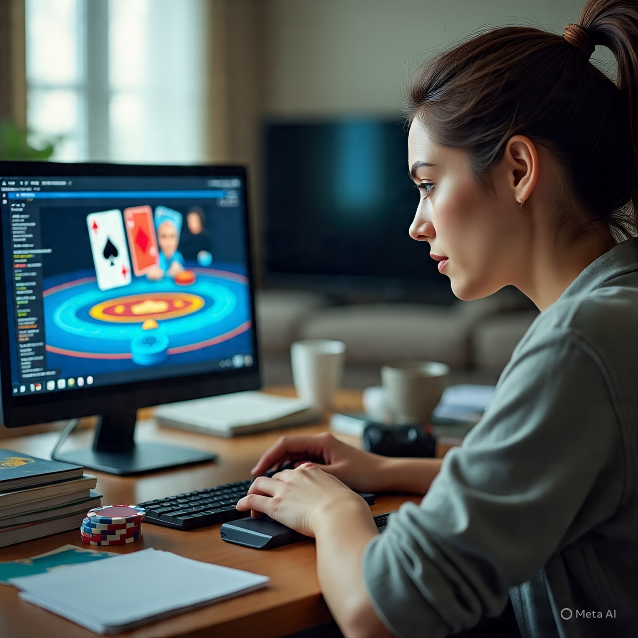 Gambar ilustrai judi online, foto/meta AI