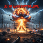 Gambar Ilustrasi Listrik Sambar gas hingga meledak, Foto/Gemini AI