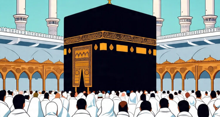 Gambar ilustrasi ibadah haji, foto/Meta AI