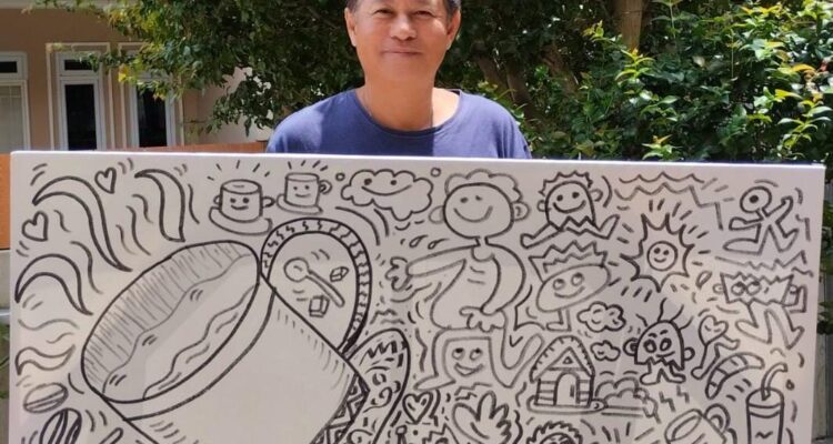 seniman Kota Bogor yakni adalah Yonky Doodle Artis Kota Bogor yang telah melalang buana di berbagai kreasi seni doodle, Foto/Istimewa