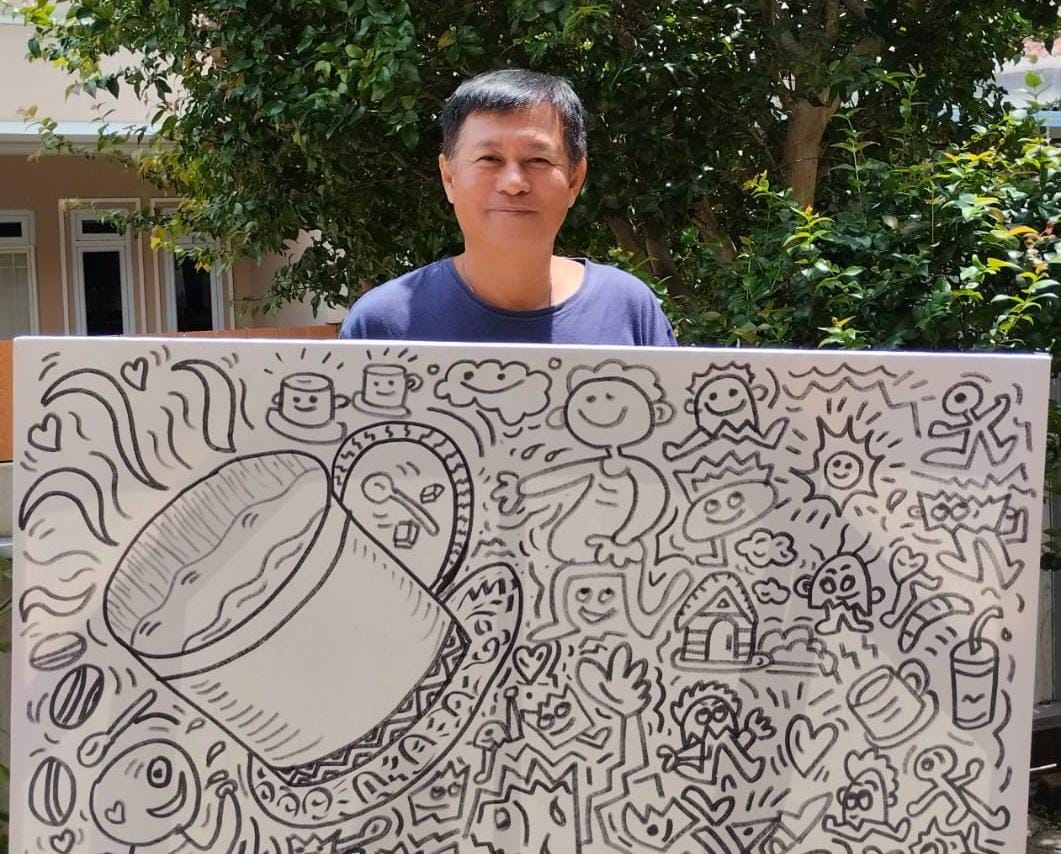 seniman Kota Bogor yakni adalah Yonky Doodle Artis Kota Bogor yang telah melalang buana di berbagai kreasi seni doodle, Foto/Istimewa