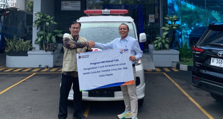 Bank Rakyat Indonesia (BRI) Kantor Cabang (KC) Depok menyerahkan bantuan Ambulance untuk Yayasan IMANI Care, Foto/Istimewa