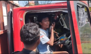 Cekcok supir truk dengan polisi di Gadog Puncak Bogor, Foto/Istimewa