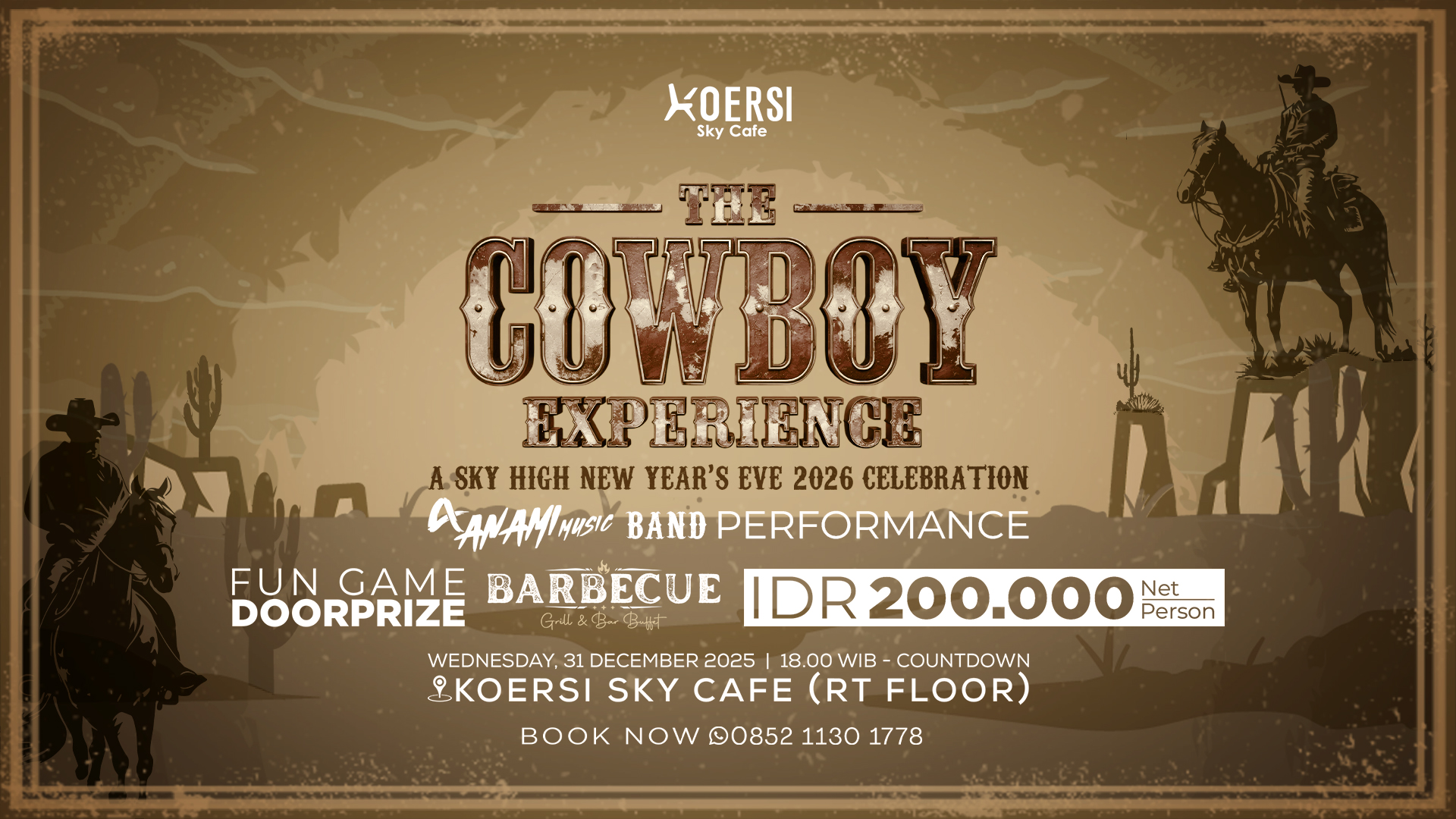 The Cowboy Experience – A Sky High New Year’s Eve 2026 Celebration, Foto/Istimewa