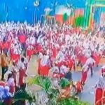 Suasana para murid mengalami kepanikan setelah mobil pengangkut MBG tabrak para murid, Fotio/Rekaman CCTV