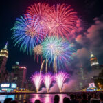 Gambar Ilustrasi Pesta Kembang Api di malam Tahun Baru 2026, Foto/Meta Ai