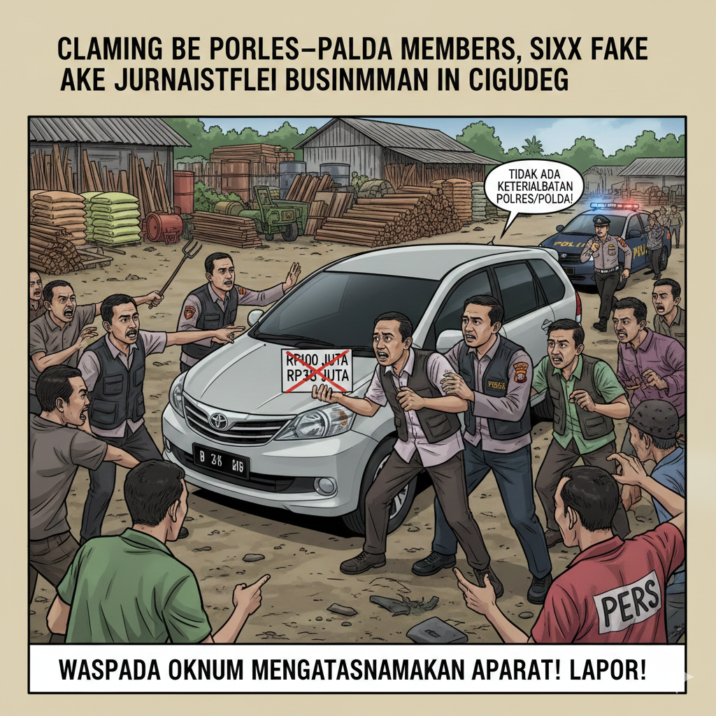 Gambar Ilustrasi Enam Oknum Wartawan Peras Pengusaha di Cigudeg, Foto/Gemini AI