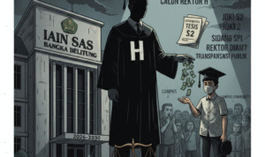 gaambar ilustrasi Satu Calon Rektor IAIN Sas Bangka Belitung Diduga Terlibat Kasus Tesis, Foto/Gemini AI