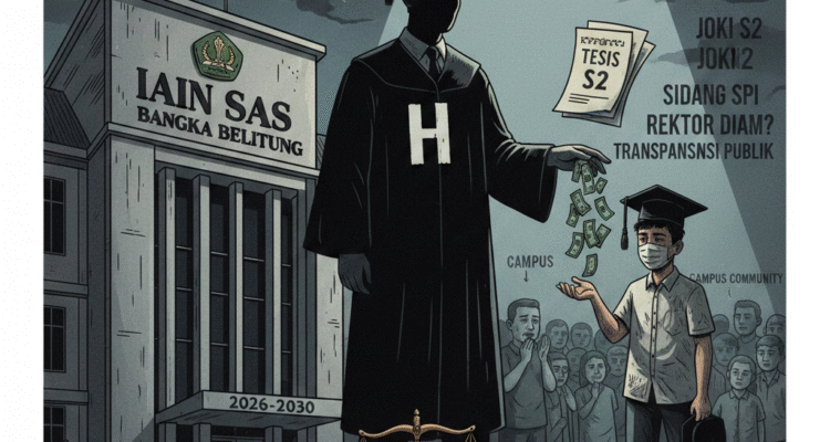 gaambar ilustrasi Satu Calon Rektor IAIN Sas Bangka Belitung Diduga Terlibat Kasus Tesis, Foto/Gemini AI