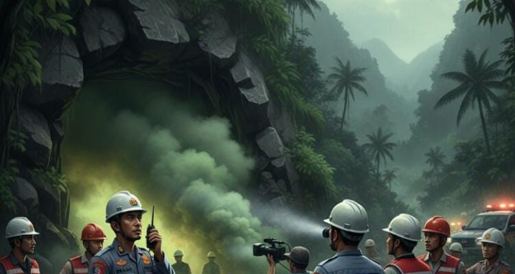 Gambar Ilustrasi penambang emas di kawasan Antam, Kecamatan Nanggung, Kabupaten Bogor, Foto/Gemini AI