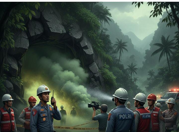 Gambar Ilustrasi penambang emas di kawasan Antam, Kecamatan Nanggung, Kabupaten Bogor, Foto/Gemini AI