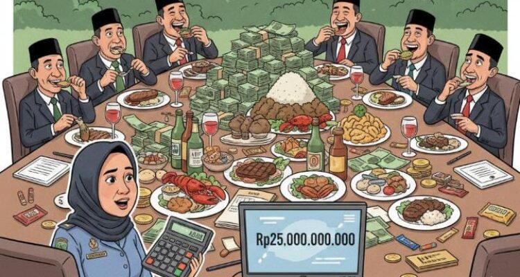 Gambar Ilustrasi anggaran untuk Jamuan makan dan Nataru di BKAD Kota Bogor, Foto/ Gemini Ai