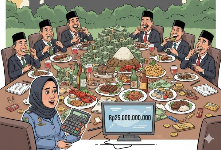 Gambar Ilustrasi anggaran untuk Jamuan makan dan Nataru di BKAD Kota Bogor, Foto/ Gemini Ai
