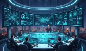 Gambar Ilustrasi Integrated Command Control Center, Foto/Gemini AI Gambar Ilustrasi Integrated Command Control Center, Foto/Gemini AI