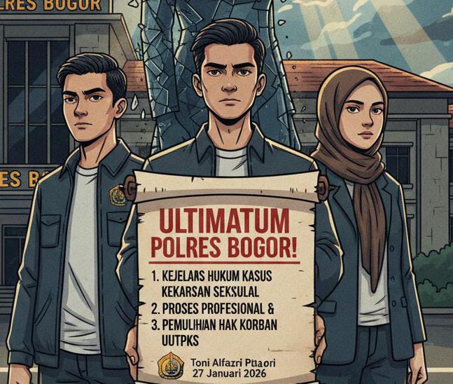 Gambar Ilustrasi LBH PMII Ulitamtum Polres Bogor soal kasus pelecehan seksual yang mandek dua tahun, Foto/Gemini AI