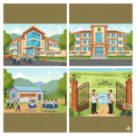 Gambar Ilustrasi sekolah SMAN 11 dan 12 yang akan dibangu, Foto/Gemini AI