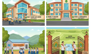 Gambar Ilustrasi sekolah SMAN 11 dan 12 yang akan dibangu, Foto/Gemini AI