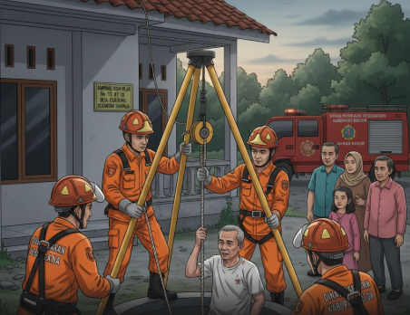 Gambar Ilustrasi Lansia Terjebur, Foto/Adi Wirman