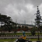Kondisi Atap Stadion Pakansari Bogor diterjang angin Puting Beliung, foto/Isitmewa
