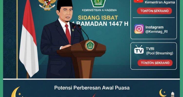 Gambar ilustrasi Kive Streaming sidang isbat dalam pegumuman bukan suci ramadan 2026, foto/Gemini Ai